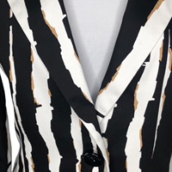 Jones Studio Abstract Lined Front Single Button Blazer Size 14 - Picture 3 of 7